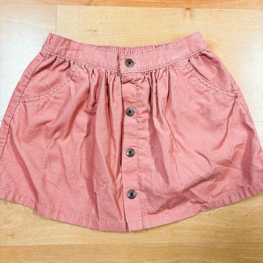 NWT Oshkosh Pink Corduroy Button Front Pull-on Skirt Toddler Girls 5T